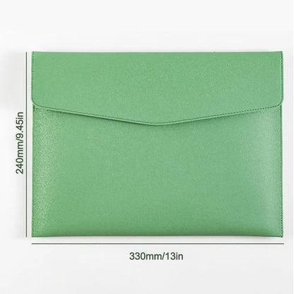 Stationery Dustproof Leather Leather Document Pouch Large Capacity A4 Leather File Folder File Bag for Men