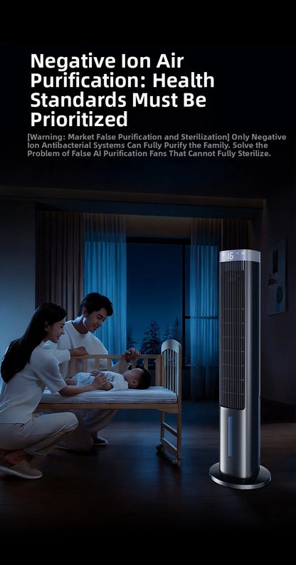 Portable Air Conditioner Fan, Personal Evaporative Cooler with Water Tank & Ice Pack, Quiet 3-Speed Tower Cooling Fan Mobile