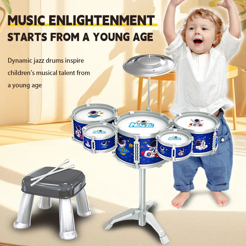 Drums, Jazz Drums, Music Enlightenment for Children and Babies, Toys, Imitation Musical Instruments, Beginners Practicing Music