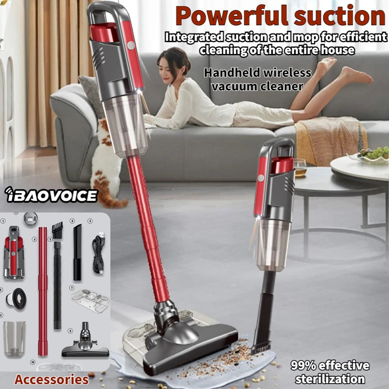 4-in-1 Cordless Stick Vacuum Cleaner 55000Pa Suction Power Powerful  Cordless Rechargeable Lithium Battery for Carpet Floor Pet