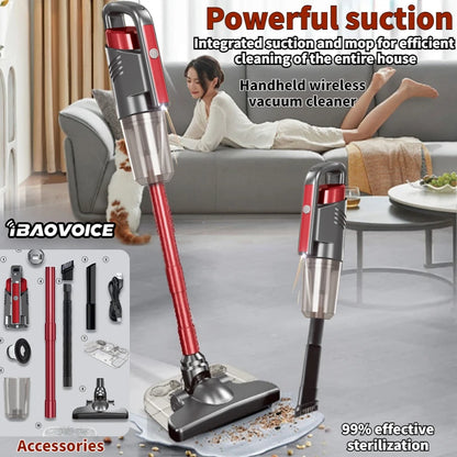 4-in-1 Cordless Stick Vacuum Cleaner 55000Pa Suction Power Powerful  Cordless Rechargeable Lithium Battery for Carpet Floor Pet