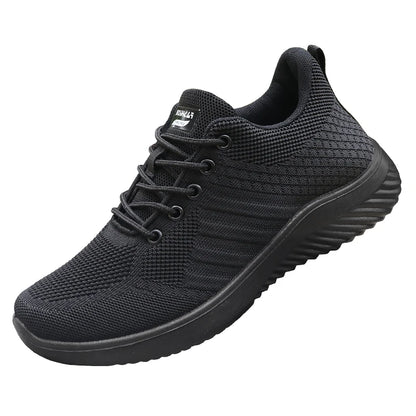 Men's Solid Lace-Up Casual Shoes, Lightweight Outdoor Sneakers Suitable for All-Season Training and Exercise, Lightweight, Breathable, Non-Slip, Ideal for Casual Walking Enthusiasts