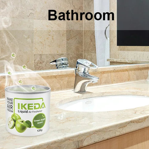IKEDA 120g Green Apple Scent Liquid Air Freshener, Long Lasting Fruity Fragrance, Powerful Odor Eliminator for Car Home Office,