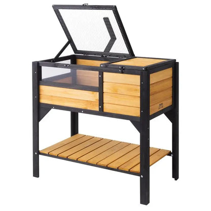 Turtle House Turtle Habitat Indoor Outdoor Wooden Turtle Enclosure with Lighting Stand Support Legs Reptile Cage Small Animals Gecko Lizard Snake
