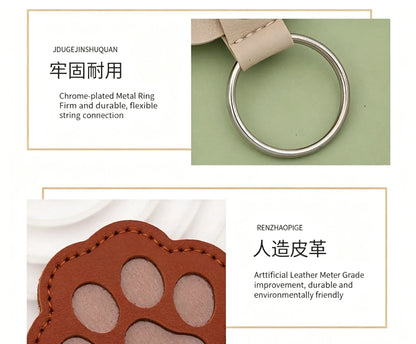 S27 Dog Hair Collector Keychain Leather Pet Memorial Gift Keepsake for Dogs and Cats Fur Storage Pendant Charm Gift Keychain