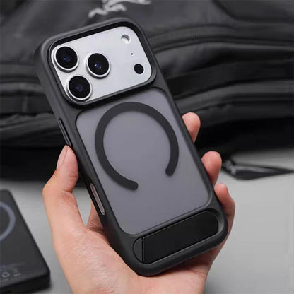 Invisible Folding Stand for Magsafe Magnetic Case For iPhone 17 Pro Max 17Pro Air Matte Skin Feel Wireless Charging Hard Cover