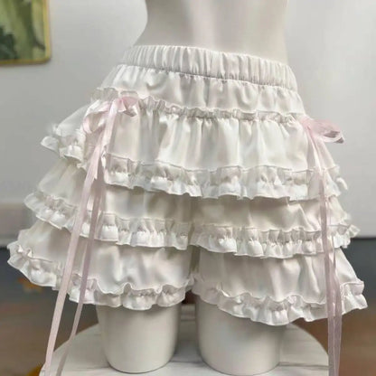 Lolita Style Princess Vintage Cake Skirt  Sweet Kawaii Women Cute Lace Ruffles Party Mini Skirts Harajuku Y2k Faldas Mujer