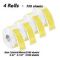 4 Rolls for Phomemo Adhesive Label for D30 Portable Thermal Label Maker, 0.47 X 1.57 In (12 X 40 mm) 180 Label/Roll Color P11 P1