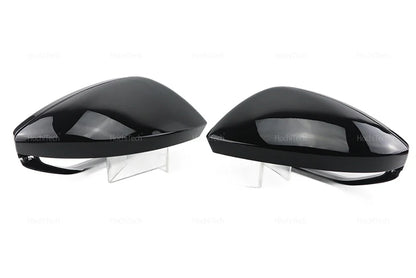 High Quality Carbon Fiber Glossy Black Replacement Side Mirror Covers Cap for Audi A6 S6 RS6 C8 A7 S7 RS7 A8 Left hand Drive