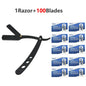 Men's Stainless Steel Razor Blade, Manual Razor Classic Wet Shaving, Black Razor Replaceable Blade