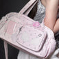 Japanese Transparent Women's Ita Bags Y2k Aesthetic All Match Star Print Fashion Ins Underarm Bag Sweet Kawaii Shoulder Handbags