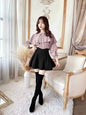 Japanese Style Lolita Black Skirts Women Spring Autumn New Elastic Waistline Slim Short Pleated Female Mini Culottes Cute Girl