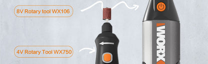 Worx 8V Rotary Tool WX106 Cordless Mini Drill Engraving Grinding Polishing Machine USB Charger Variable Speed Power Tools Set