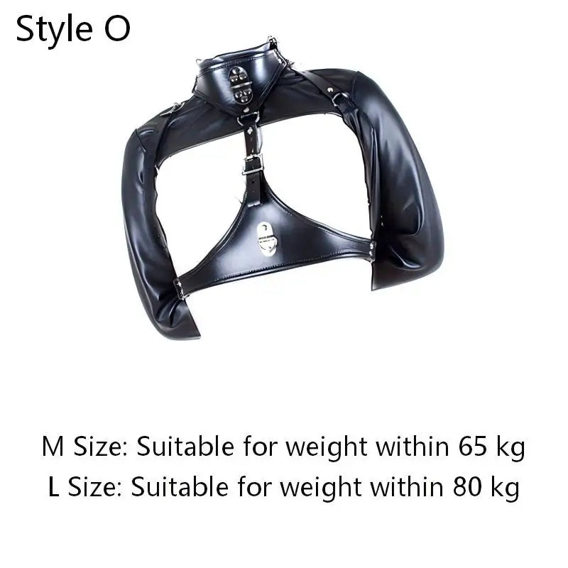 BDSM PU Leather Straitjacket Bondage Body Harness Adult Game Straight Jacket Halloween Clubwear Costume Armbinder Sex Toys Women