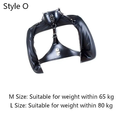 BDSM PU Leather Straitjacket Bondage Body Harness Adult Game Straight Jacket Halloween Clubwear Costume Armbinder Sex Toys Women