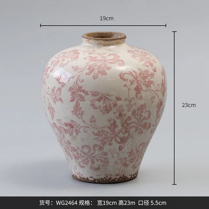 Blue and White Porcelain Vase Flower Vase Chinese-style Retro Porcelain Jars Ceramic Pot Flowerpot Home Decoration Accessories