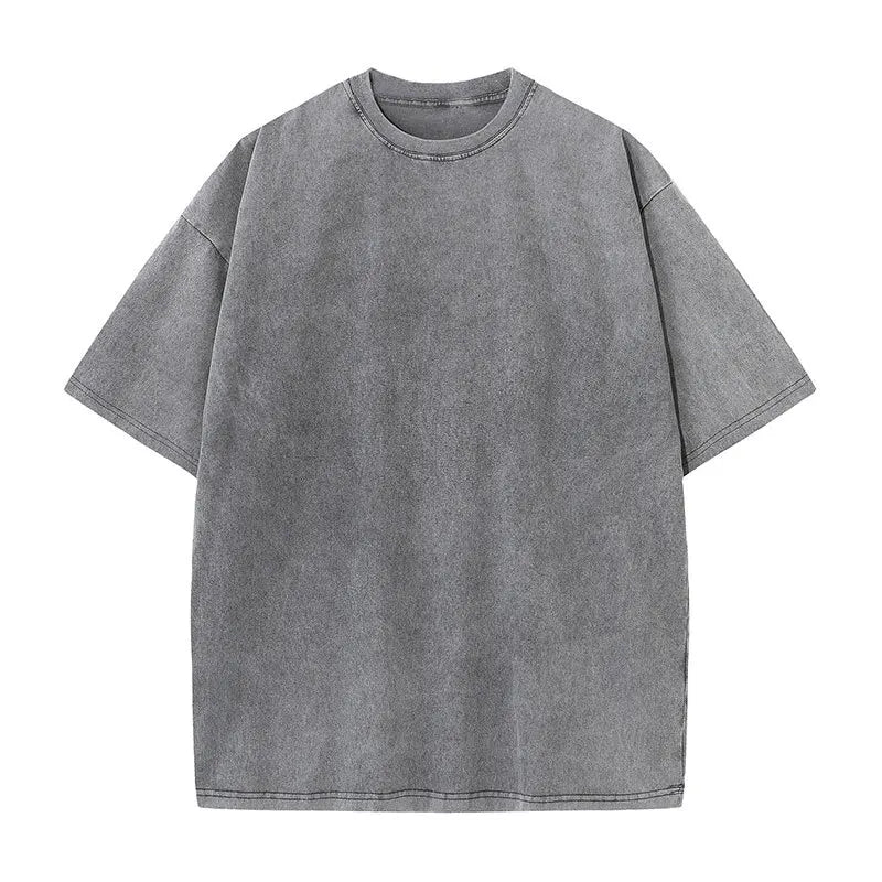 Cotton Short Sleeved T-shirt Summer Round Neck Loose and Base Shirt for Men Women Basic Tee