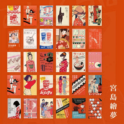 30 Sheets/Set Showa Monogatari Series Postcard Japanese Girl illustration Greeting Cards Message Card Business Gift Card