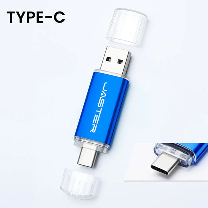 128GB High Speed TYPE C 2in1 USB Flash Drive 64GB Metal Pen Drive Smart Phone Car TV USB Stick 4GB 32GB Office Gift Memory Stick
