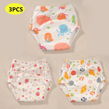 Newborn Training Pants Baby Shorts Solid Color Washable Underwear BABY Boy Girl Cloth Diapers Reusable Nappies Infant Panties