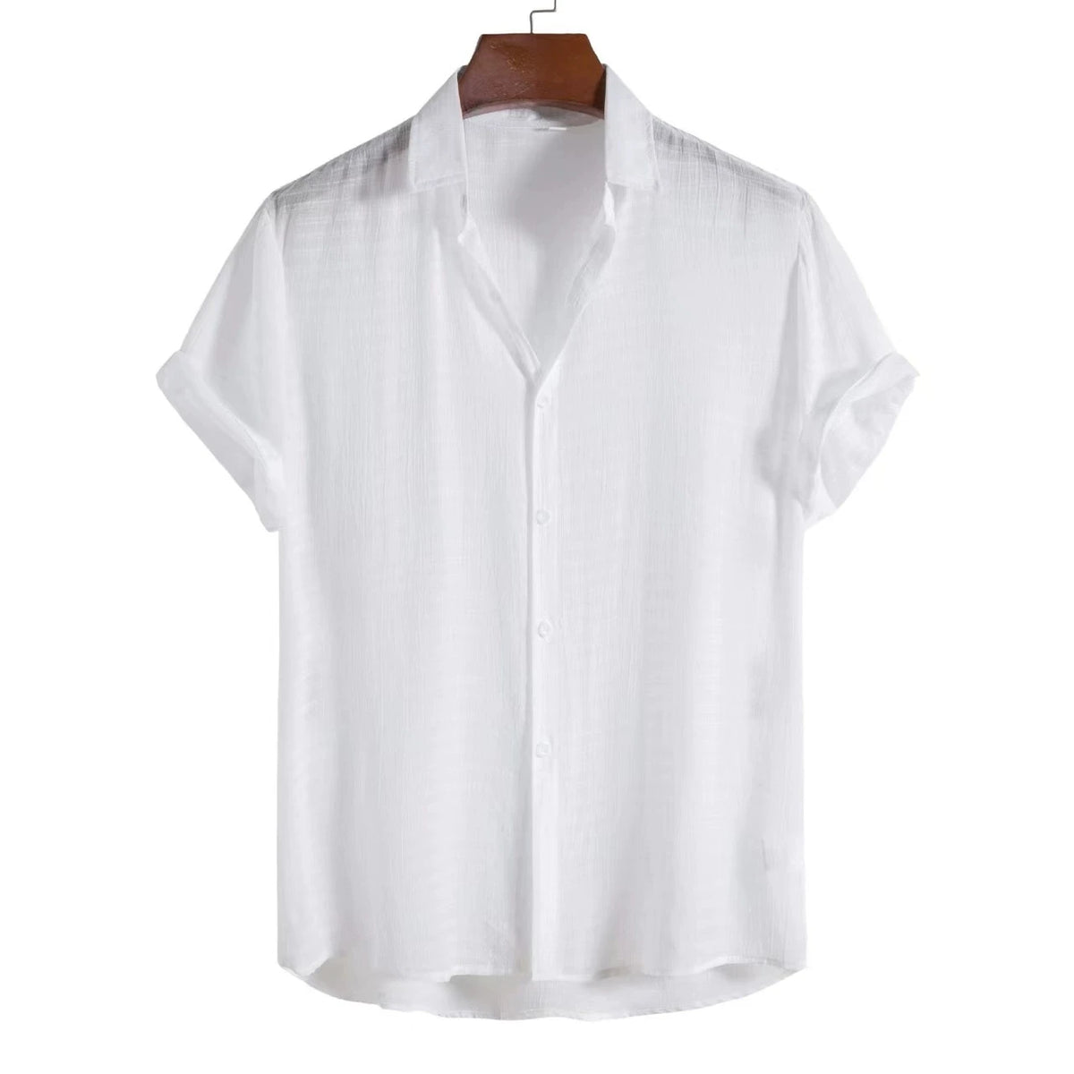 100% Cotton Linen Shirt Men Summer Short Sleeve Male T-shirts Breathable Tops Tee White Clothing Casual Fashion Shirts For Men