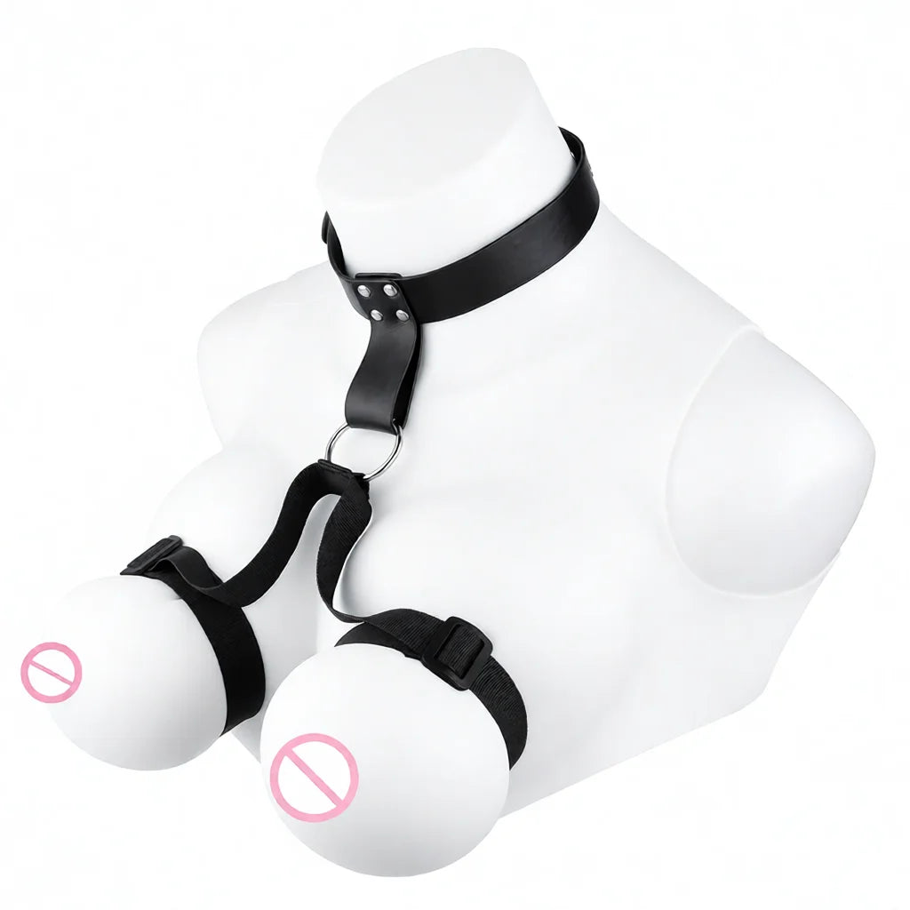 QKKQ PU Leather And Webbing Erotic Bra Chest Harness Belt Breast Teating Chest Binder BDSM Sex Toys For Women Erotic Accessories
