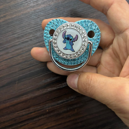 Cute Baby Pacifier with Dust Cover & Pacifier Chain Soft Silicone Soother Kawaii Chew Nipple for Newborns BPA-Free Safe 0-18M
