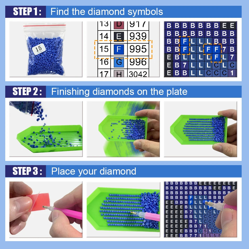 DIY Cartoon Diamond Painting AB Rhinestone Embroidery Landscape Mosaic Cross Stitch Handmade Art Set Children Room Decoration