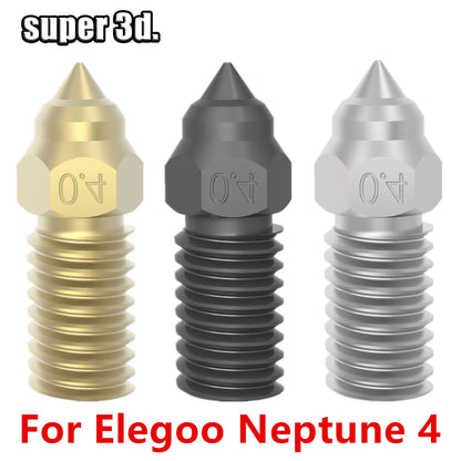 0.2/0.4/0.6/0.8mm For Elegoo Neptune 4 Nozzle Hardened/Stainless Steel Brass Nozzles 3D Printer Parts For Elegoo Neptune4 Nozzle
