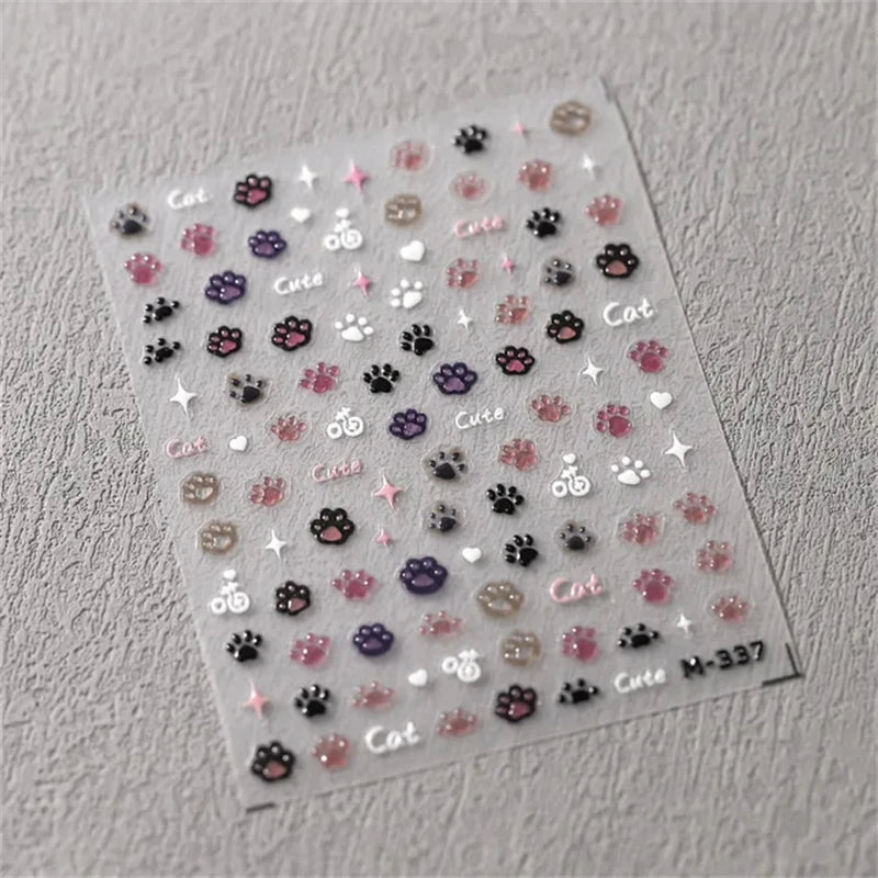 1pcs 5D Kawaii Jelly Nail Art Stickers Cute Jellyfish Self Adhesive Nail Art Decorations Stickers DIY Cartoon Manicure Decals