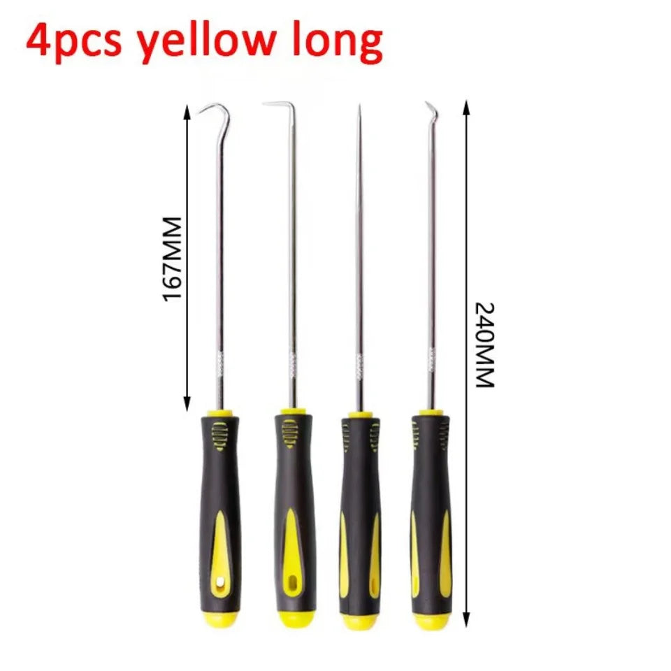 4pcs Pick and Hook Set Car Auto Oil Seal/O-Ring Seal Gasket Pick Hook Puller Auto Maintenance Tools Remover Tire Stone Cleaning