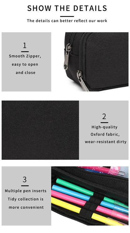 Pencil Pouch with Stationery Large Capacity Pencil Pouch Korean Style Aesthetic Pencil Bag Storage Bag for School Office Travel