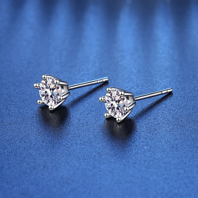 18K Plating Earrings S925 Sterling Silver D Color VVS1 Zircon Earring Stud for Women As Shinning As Diamond Wedding  Jewelry