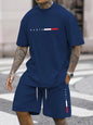 Men's Tracksuit 2 Piece O-neck Short Sleeve Shirt Shorts Set Men's Running Suit Plus Size T Shirts Man Clothing Summer T-shirt