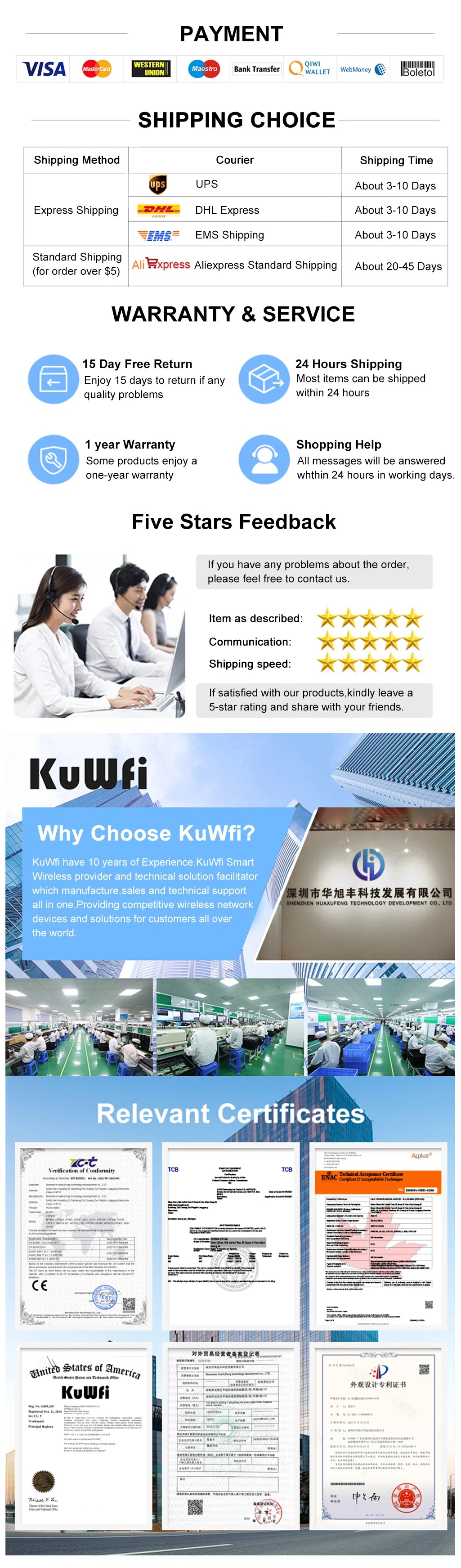 KuWFi CAT4 4G Mobile Router 2.4G Wireless WiFi Hotspot Portable Travel Mini LTE Router SIM Card Slot Built-in 6000mAh Battery