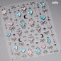 1PC 5D Korean Bronzing Nail Stickers Japanese Gold Silver Star Moon Luxury DIY Nail Art Decoration Decals Manicure Accessories