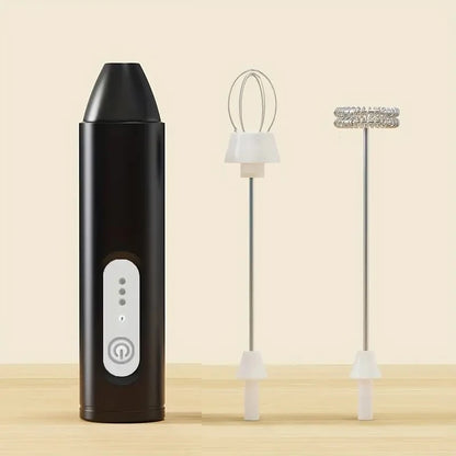 2-in-1 Electric Milk Frother and Handheld Mixer with USB Charging, 3-Speed Adjustable Powerful Motor, Handheld Milk Frother