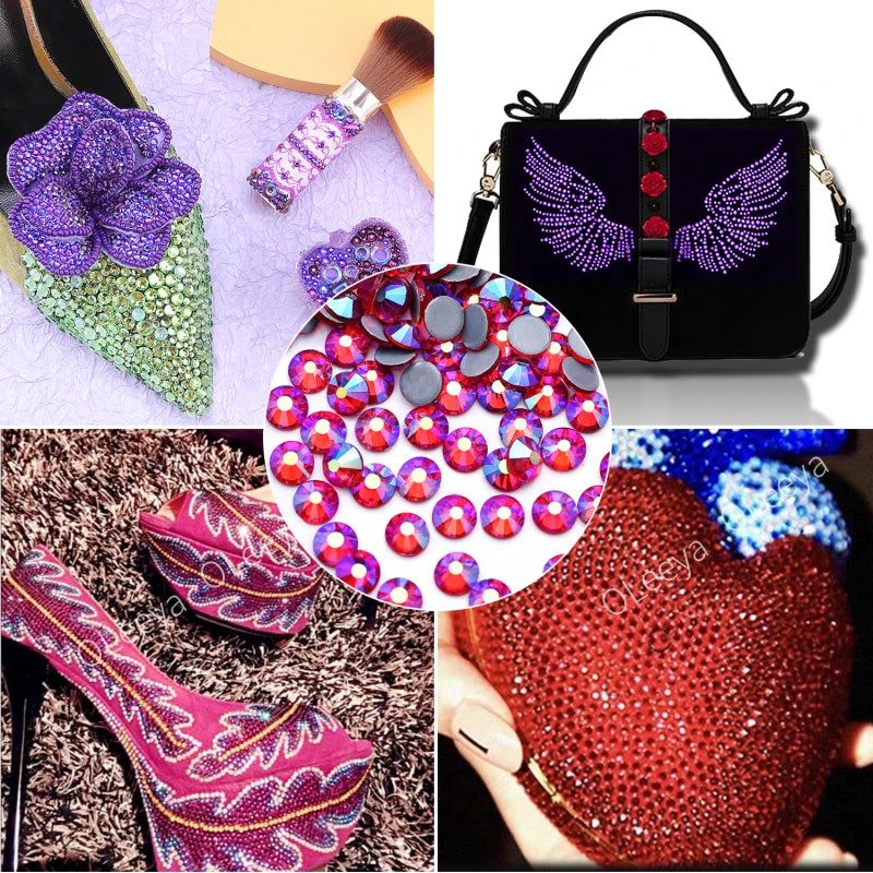 Oleeya стразы Better DMC Hotfix Rhinestone Iron On Strass High Quality Flatback Glass Crystal AB For DIY Wedding Y2792