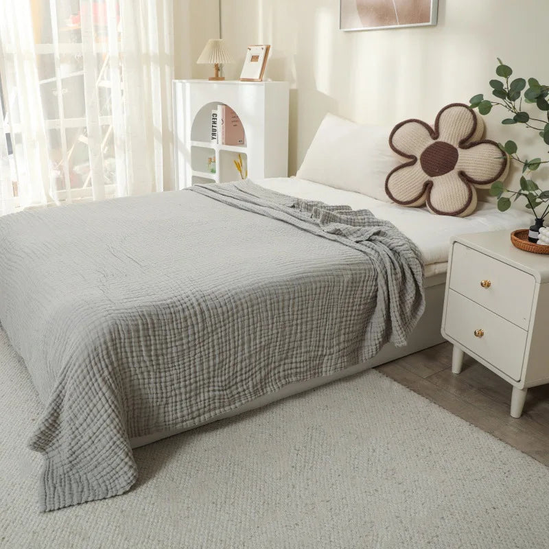 Cotton Muslin Baby Blanket Large Size 6 Layer Gauze Blankets Kids Adult Summer Quilt Bedding Thicken Bath Towel