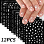 12pcs/set Cute Cartoon Dog/Cat Nail Art Stickers 3D Graffiti Black Cat Dog  Nail Decals 8*10cm Self-Adhesive Cartoon Nail Art Su