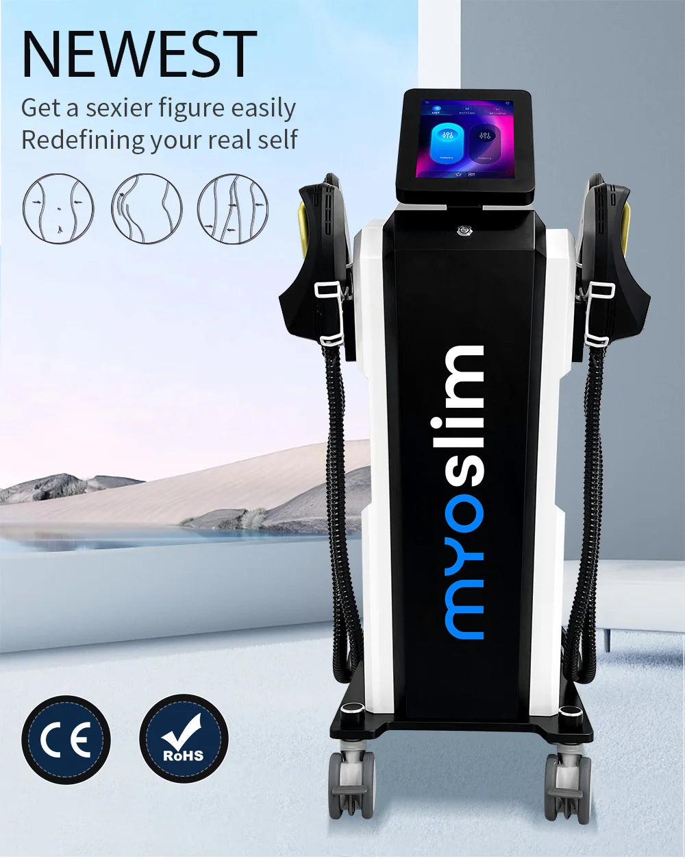 EMS Body Sculpt Machine RF Sculpting Weight Loss Burning Fat Slimming Muscle Equipment Stimulation 6500W HI-EMT MYOslim