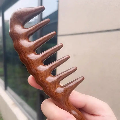 Natural Red Sandalwood Massage Comb 1Pcs Handmade Acupoint Massage Tool for Home SPA Hair Care