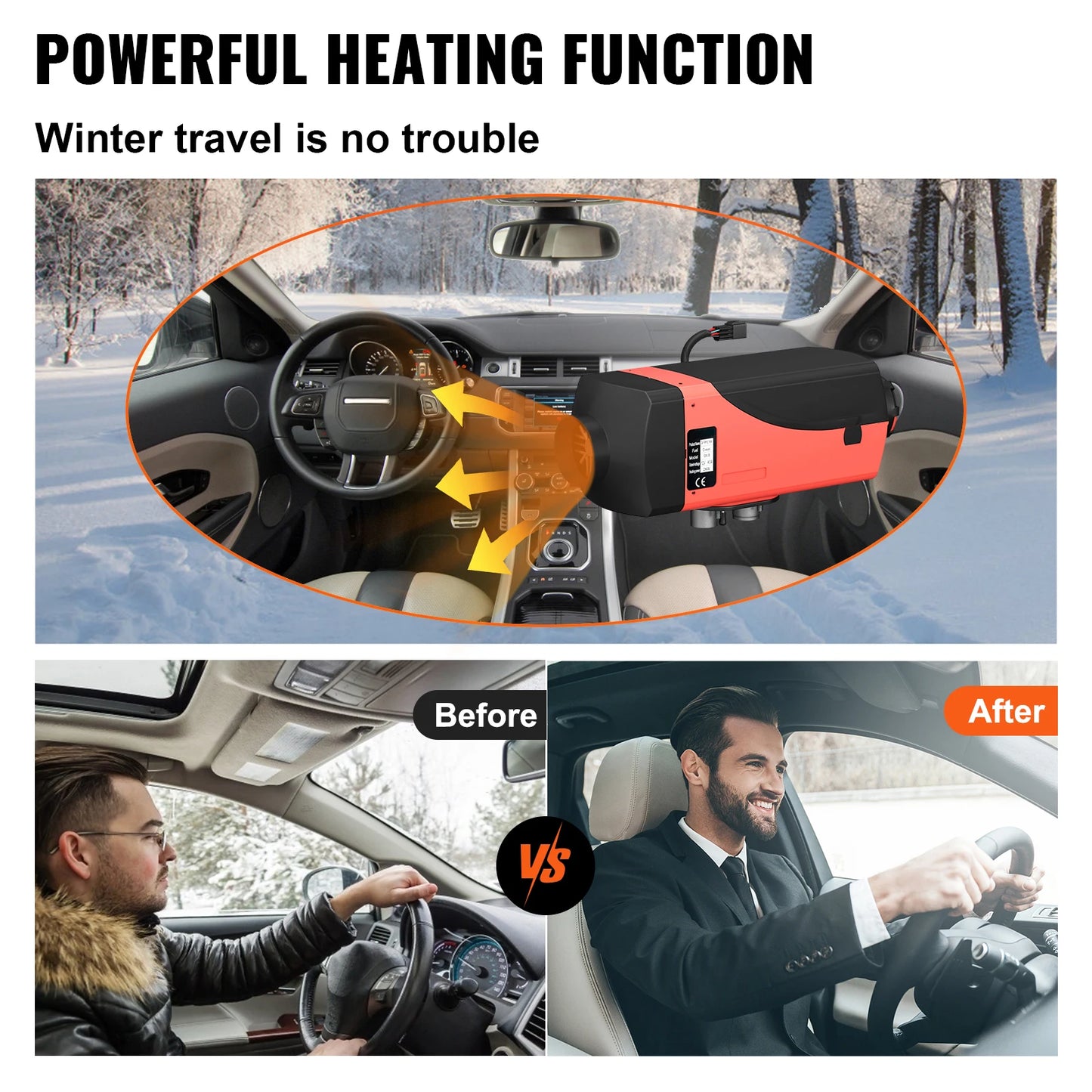 SucceBuy 2KW Diesel Air Heater 12V Diesel heater Parking heater with Silencer Car Heater with LCD switch for Car Bus RV Truck