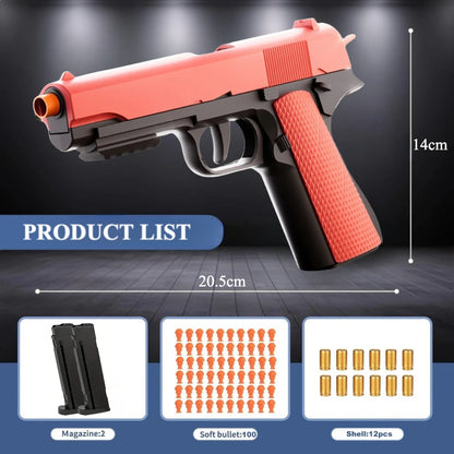 Children Manually Loaded Launcher Shell Soft Bullet Gun Toy Outdoor CS Shooting Game Christmas Gift for Boy