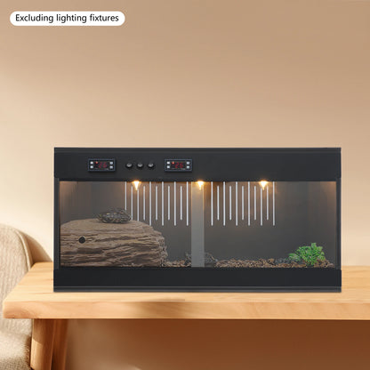 Reptile Lounge Habitat with Glass Sliding Door and Intelligent Thermostat, Reptile Breeding Box, PVC Reptile Pet Feeding Box