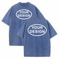 Custom T-shirt with Hip-hop Street Team Logo Men's 230G Pure Cotton, Loose Fit, High-temperature Printed Custom Top