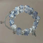 Niche Design Star Chain Tassel Bracelet for Women Fantasy Blue Crystal Beads Elastic Rope Bracelet Best Friend Jewelry Gifts