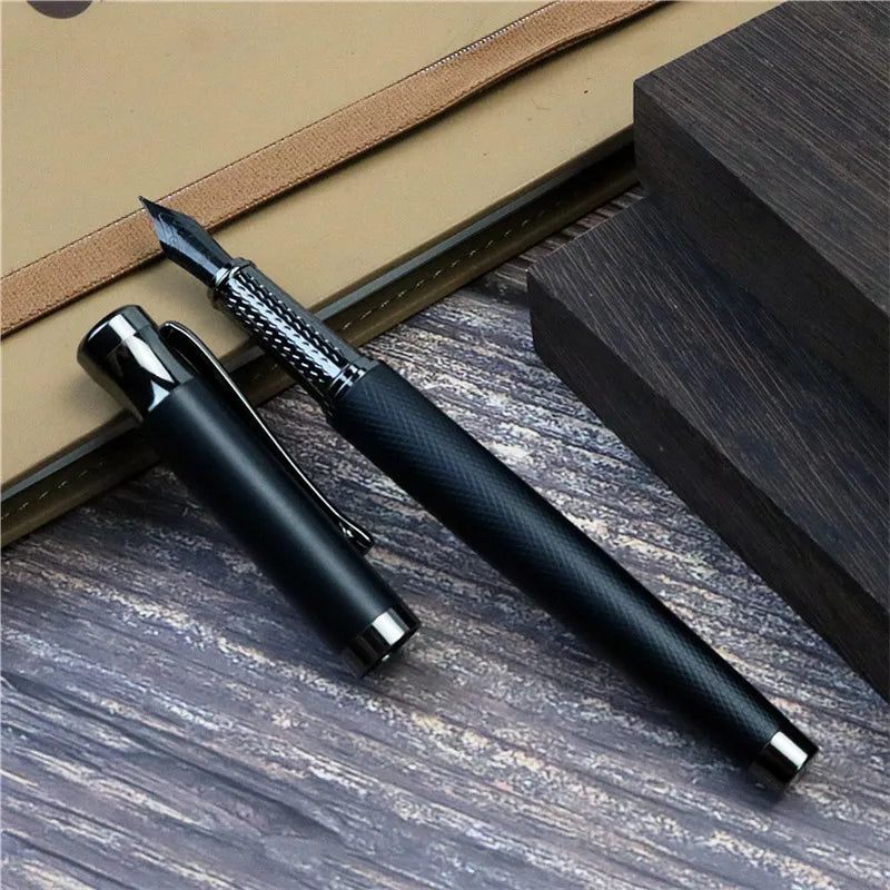 Office and study writing pen 0.5mm Black Knight fountain pen F Tip All metal copper pen holder
