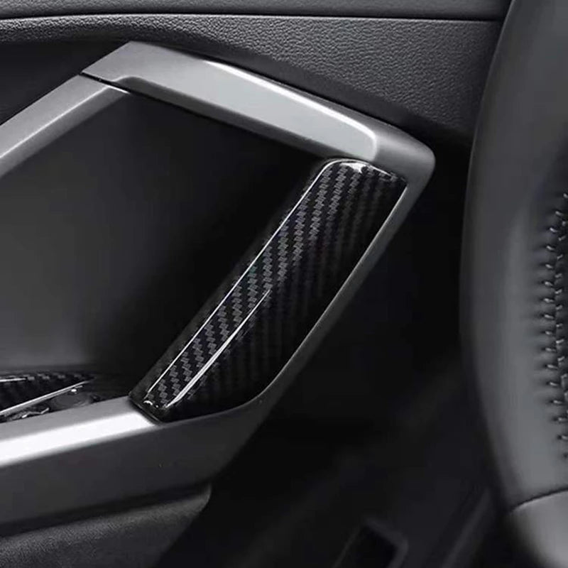 FOR Audi Q3 2019 -2022 Car Carbon fiber style Console Gear Shift Frame Cover Trim Interior accessories  Auto Integral interior