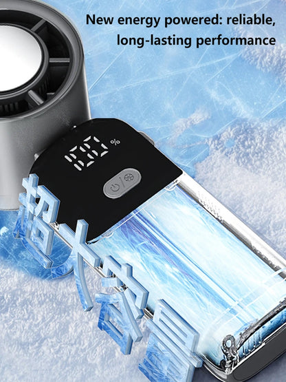 Lenovo Portable Fan Handheld Cooling Fan 100 Levels Foldable Rechargeable Strong Wind Air Cooler Digital Display Long Battery